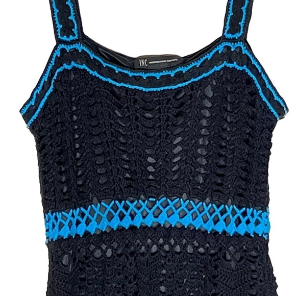 Inc International Concepts Crocheted Y2K Tank Top Lined Cotton Medium - Picture 3 of 9